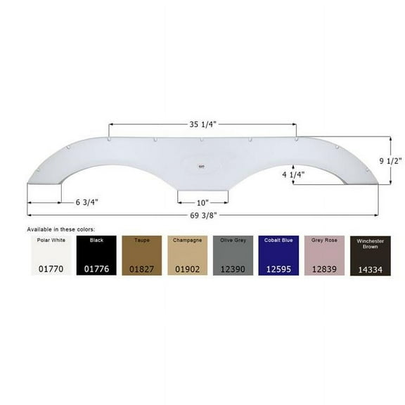 FS1770 Tandem Fender Skirt, Polar White