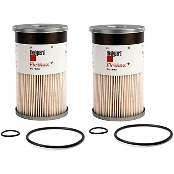 FS19765 Fleetguard Fuel Water Separator (Pack of 2), Replaces Baldwin PF7930, Donaldson P550851, Luber Finer L9765FXL, Wix WF10005