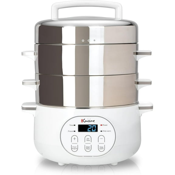 FS2500 Electric Food Steamer, Versatile Vegetable Steamer & Steam Cooker Ideal for Fish, Veggie, Meat, Stainless Steel 1200 Watts
