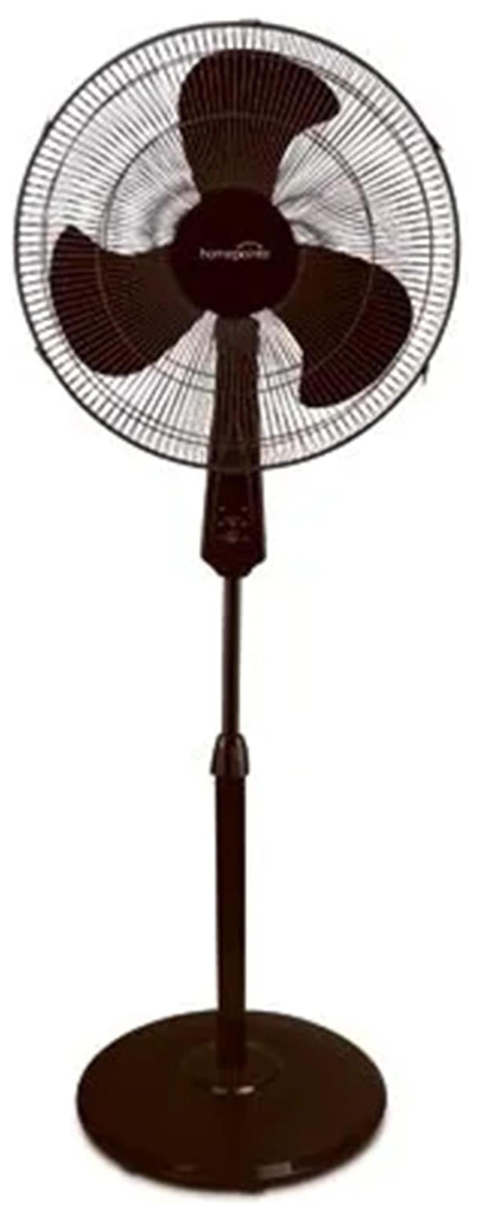 16-Inch Black Oscillating Pedestal Fan with Adjustable Height