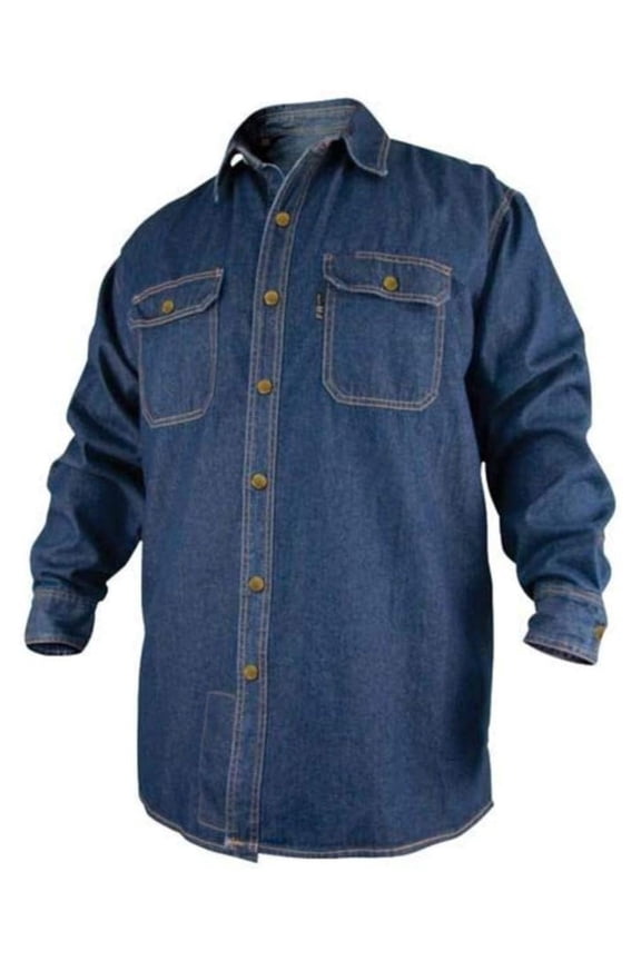 FS8-DNM-XL X-Large Denim Fire Resistant Long Sleeve Cotton Welding Shirt