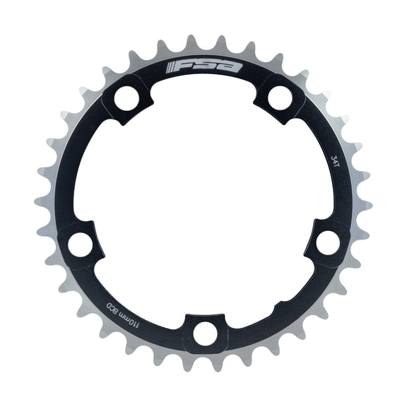 FSA Alloy Road Chainring (2x11, 110x34T, Black, 5h)