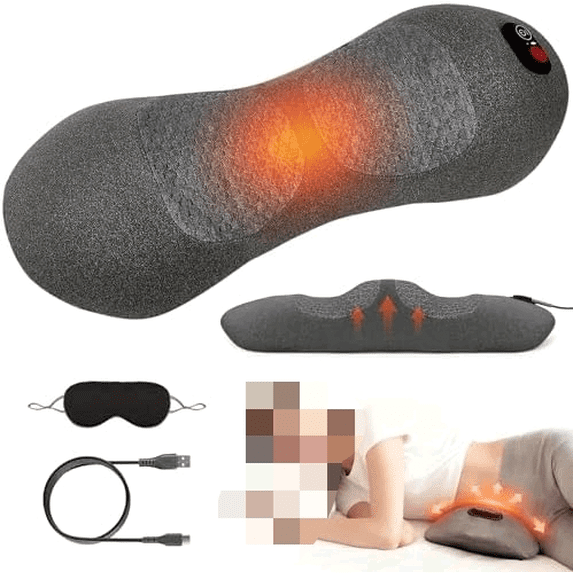 FSA Eligible 3 in 1 Electric Lumbar Support Pillow, Back Massager with Heat Vibration Traction,Back Support Pillow for Lower Back Pain Relief,Deep Tissue Relaxation$$Bedding