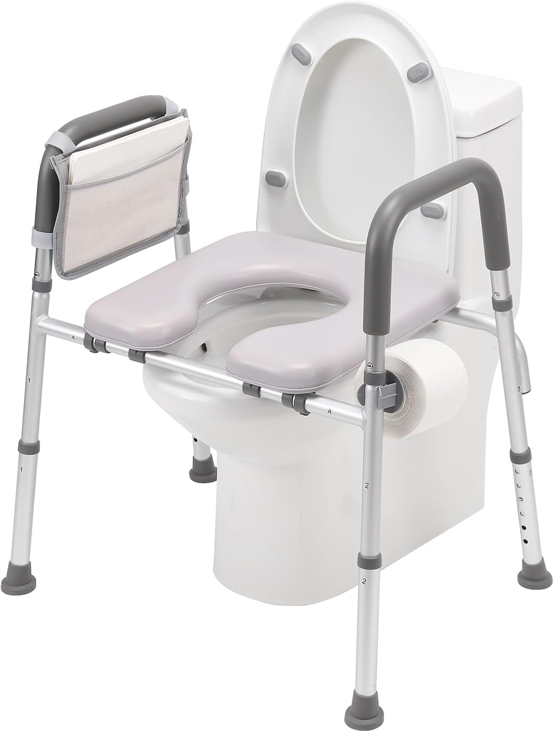 FSA HSA Eligible Raised Toilet Seat with Handles(400lb), Adjustable