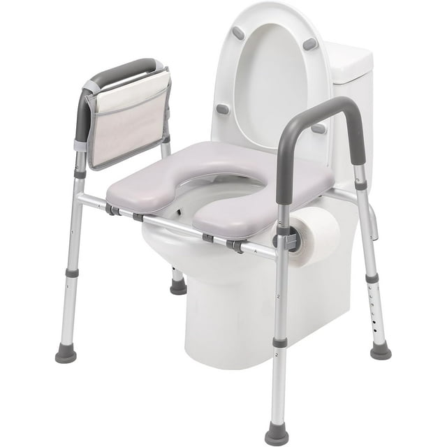 FSA HSA Eligible Raised Toilet Seat with Handles(400lb), Adjustable