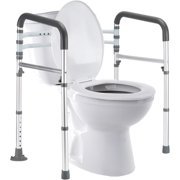 FSA/HSA Eligible Toilet Safety Rails, Adjustable Toilet Safety Frame for Elderly, Seniors, Handicap & Disabled, Toilet Frame with Handles, Foldable Handicap Toilet Rails Fit Any Toilets (300 LB)
