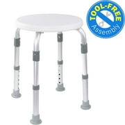 FSA/HSA Eligible, Vaunn Medical Tool-Free Assembly Adjustable Shower Stool Tub Chair and Bathtub Seat Bench with Anti-Slip Rubber Tips for Safety and Stability