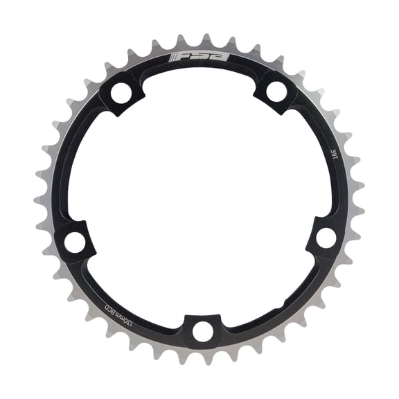 FSA Pro Road Chainring (2x11, 130x39T, Black Polished, 5h)