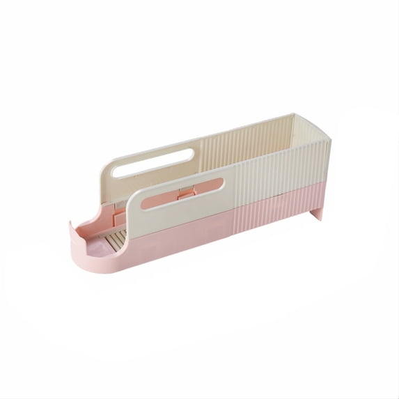 FSAGAE Automatic Sliding Beverage Can Organizer Rack for Refrigerator and Pantry Space Saving Pink 34 cm`