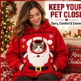 thumbnail image 1 of FSAGAE Christmas Oversized Pet Carrier Hoodie Cat Dog Pouch Holder Sweatshirt Large Pocket Pullover Shirt Ear for Women, 1 of 8