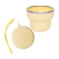 thumbnail image 1 of FSAGAE Collapsible Camping Cup Portable Silicone Travel Mug with Stainless Steel Rim and Lid Cream, 1 of 8