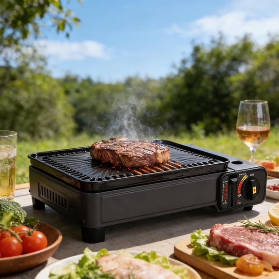 FSAGAE Foldable Fire Pit and BBQ Grill Portable Stainless Steel Camping Stove for Outdoor Cooking Backyard Picnic Silver 7.32x5.12in