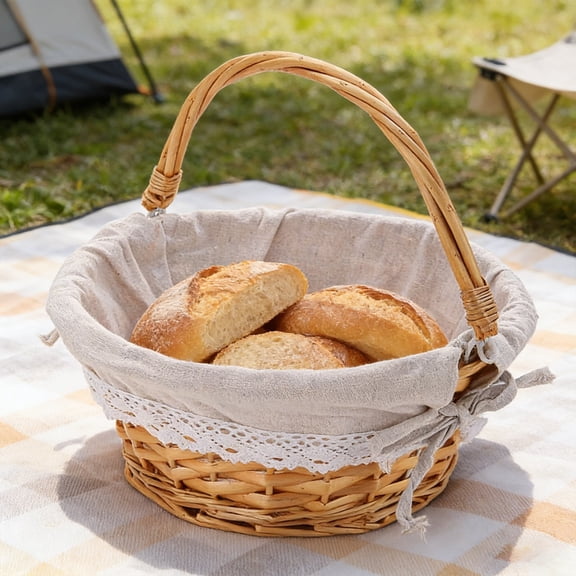FSAGAE Handwoven Jute Rope Basket 26 cm Natural Linen Storage Bin for Planters Home Decor and Organization Beige`