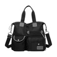 thumbnail image 1 of FSAGAE Multi-Pocket Travel Bag Nylon Tote Lightweight Handbag Black Waterproof Large-Capacity Durable, 1 of 5
