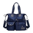 thumbnail image 1 of FSAGAE Multi-Pocket Travel Bag Nylon Tote Lightweight Handbag Blue Waterproof Large-Capacity Durable, 1 of 5