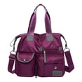 thumbnail image 1 of FSAGAE Multi-Pocket Travel Bag Nylon Tote Lightweight Handbag Purple Waterproof Large-Capacity Durable, 1 of 5
