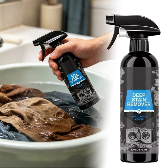 FSAGAE Natural Laundry Stain Remover Spray Powerful Enzyme Cleaner for Clothes Armpit and Collar Stains 120ml