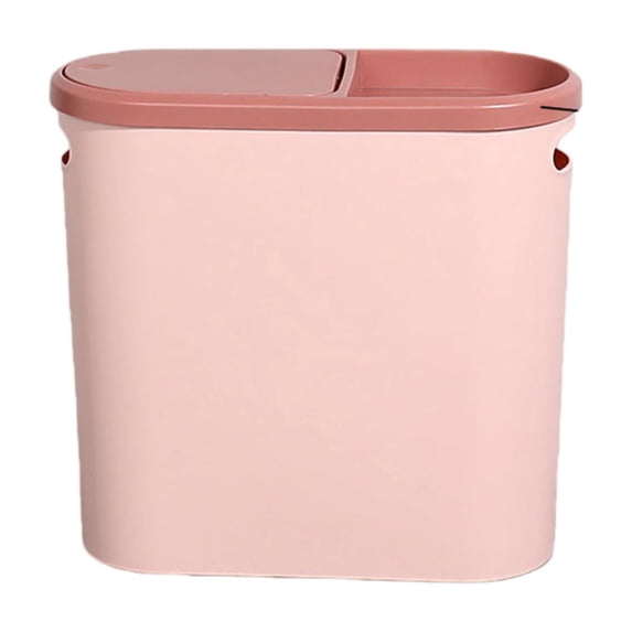 FSAGAE Slim Bathroom Trash Can 10 L Narrow Plastic Waste Bin with Lid and Handle for Small Spaces Pink D 29x29x10 cm`