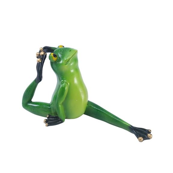 FSAGAE Small Frog Animal Resin Figurines Green Whimsical Mini Frogs Decor for Outdoor Garden Desktop Study Home Shelf, 1 PC