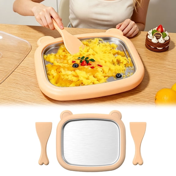 FSAGAE Small Frozen Yogurt Maker Machine Compact Countertop Dessert Maker for Home Kitchen Orange 10.2in