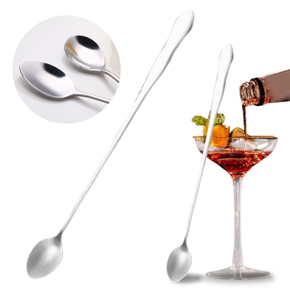 FSAGAE Stainless Steel Iced Tea Spoon Long 10.24 Inch Handle Coffee Mixing Spoon Tall Glass Stirrer for Home Kitchen Bar Silver 1pc