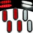 FSBCGT 4 Red + AIF4 2 White 6" Oval LED Trailer Tail Light Kit,10LED