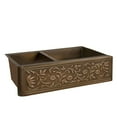 thumbnail image 1 of FSCDB3516-SAC Cilantro 33 Embossed Offset Double Bowl Farmer Sink-SAC, 1 of 2