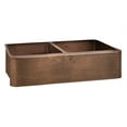 thumbnail image 1 of FSCDB3548-AC Port 35 Hammered Double Bowl Farmer Copper Sink-AC, 1 of 3