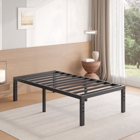 FSCHOS 18 inch Twin Size Metal Bed Frame, Heavy Duty Metal Platform with Ample Storage Space, Sturdy Construction, No Box Spring Needed