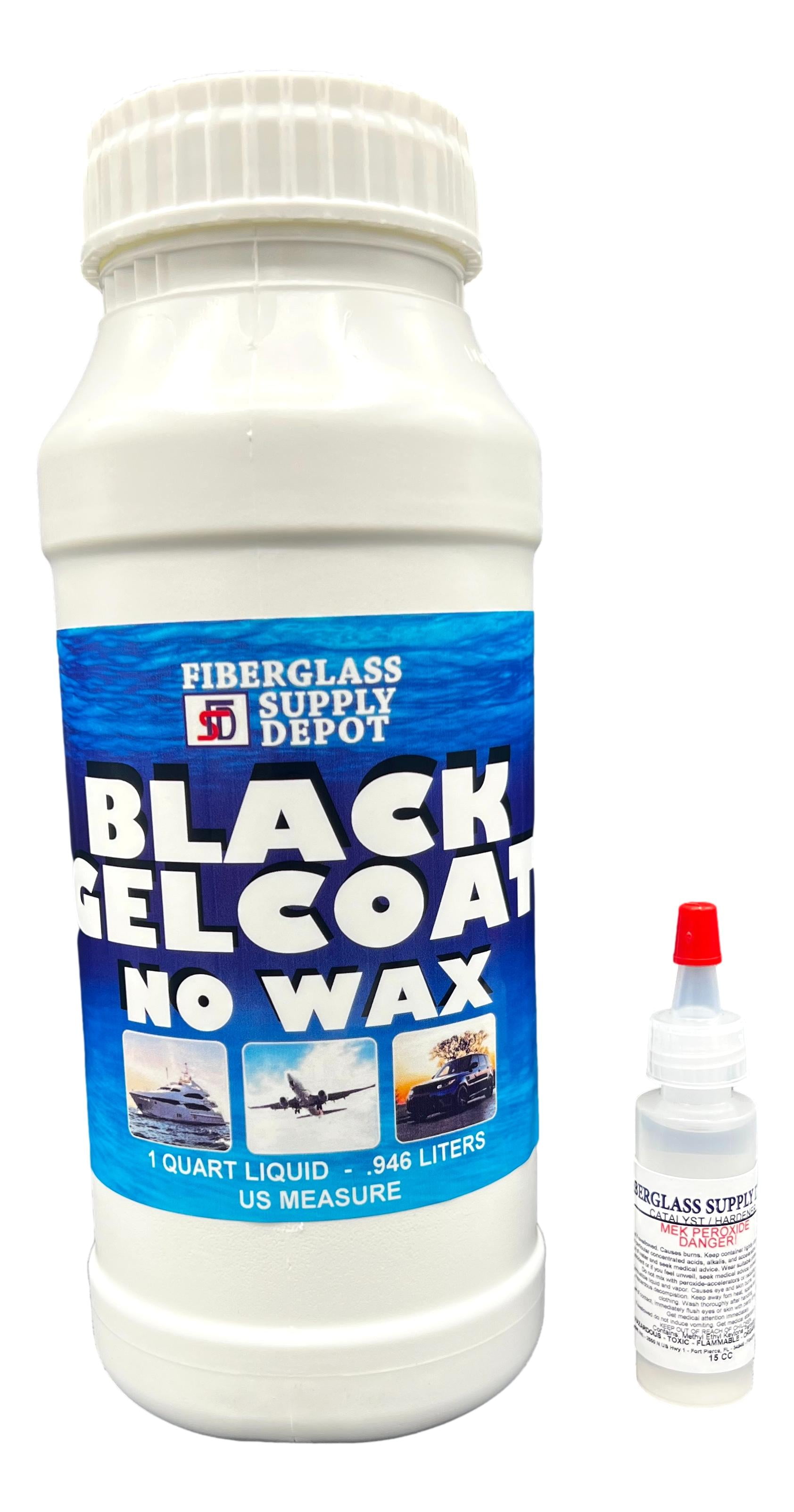 FSD Black Gelcoat No Wax Quart with 15cc Hardener (MEKP) - Walmart.com