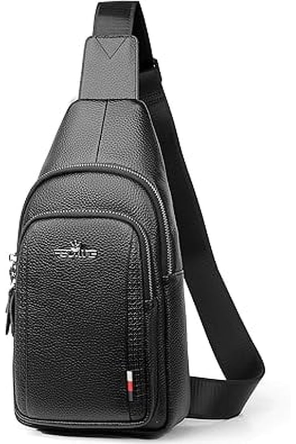 Men's Multi-Functional Chest Bag Waterproof Leather Crossbody Bag