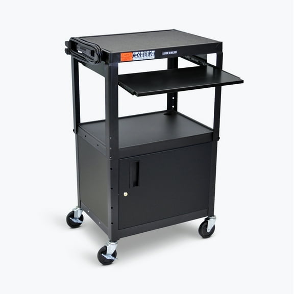 FSE 373-AVJ42KBC Adjustable Steel AV Cart - Cabinet Pullout