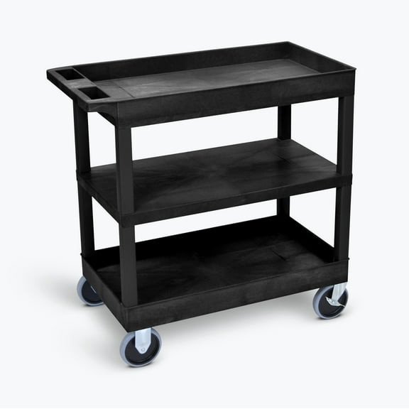 FSE 373-EC121HD-B 32" x 18" Cart - Two Tub/One Flat Shelves