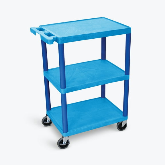 FSE 373-HE34-BU Utility Cart - 3 Shelves Structural Foam Plastic