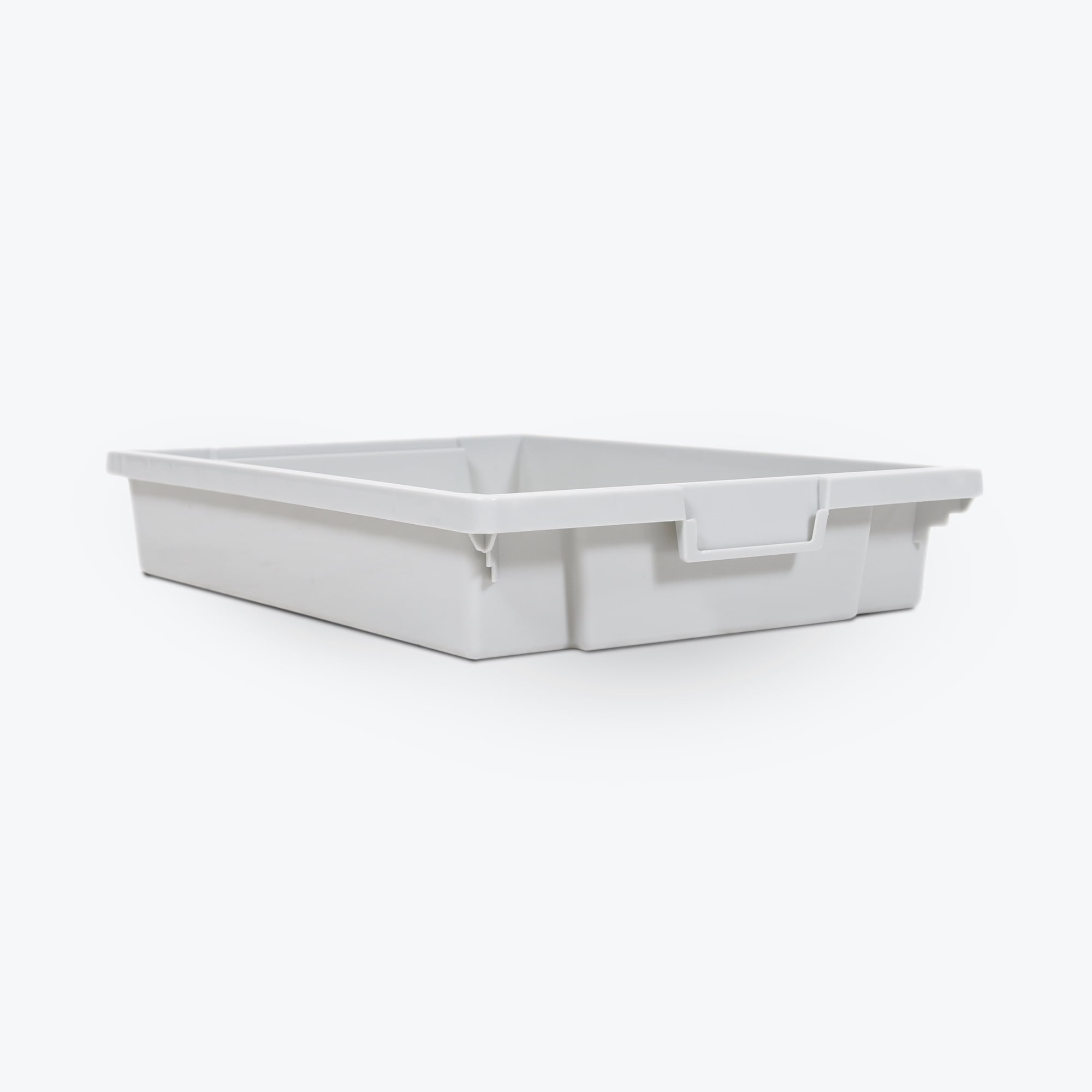 Small Light Gray and Dark Gray Stackable Polypropylene Storage Bins