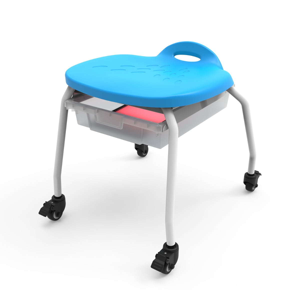 FSE 373-MBS-STOOL-1 Stackable Classroom Stool with Wheels and Storage