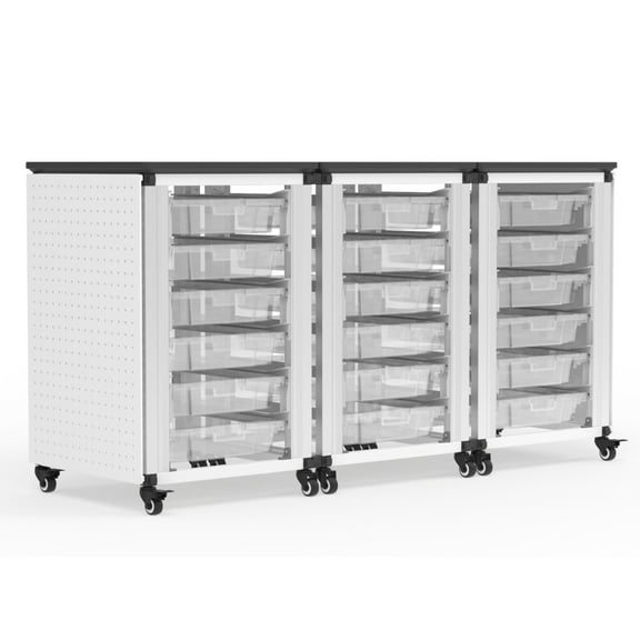 FSE 373-MBS-STR-31-18S Modular Classroom Storage Cabinet - 3 side-by-side modules with 18 small bins