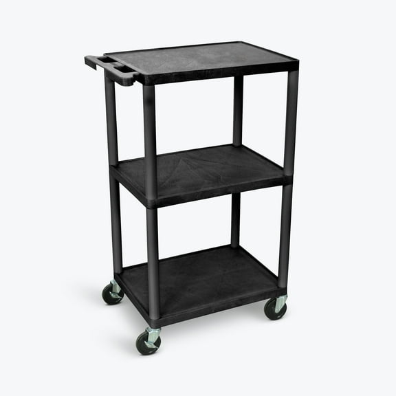 FSE 373-UCPL2-B 42"H Utility Cart - Three Shelves, Black