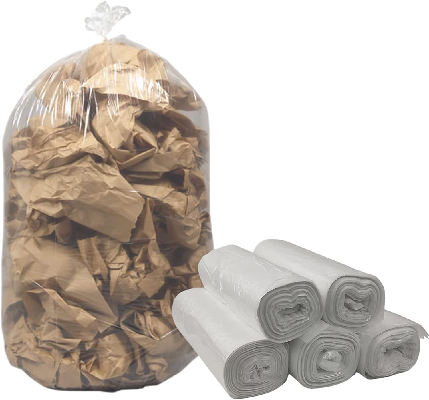 FSE 55 Gallon Trash Can Liners, Clear Trash Bags Heavy Duty, 1 Mil, 250 Count