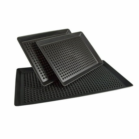 FSE Pizza Pleezer, 16" x 11", rectangular, patented elevators, microwavable and dishwasher safe, polypropylene, charcoal (12 each per case)