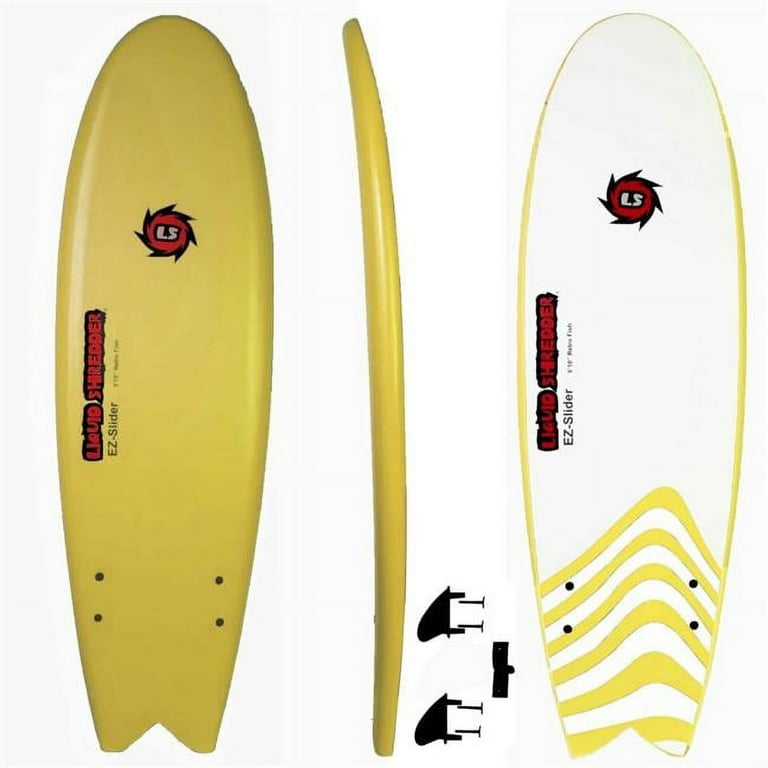 FSEZ510-YW 5 ft. 10 in. Retro Fish Surfboard, Yellow