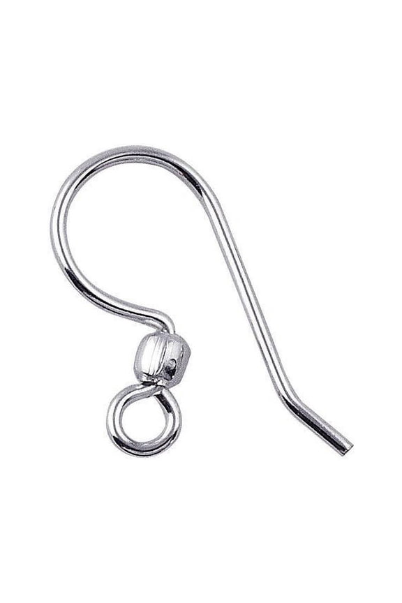 FSF-104 Silver Overlay Earwire The Simple Style Fish Hook With Inside Loop And One Ball