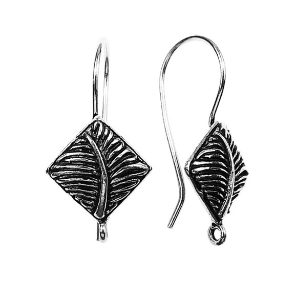 FSF-217 Silver Overlay Kite Shape Earwire