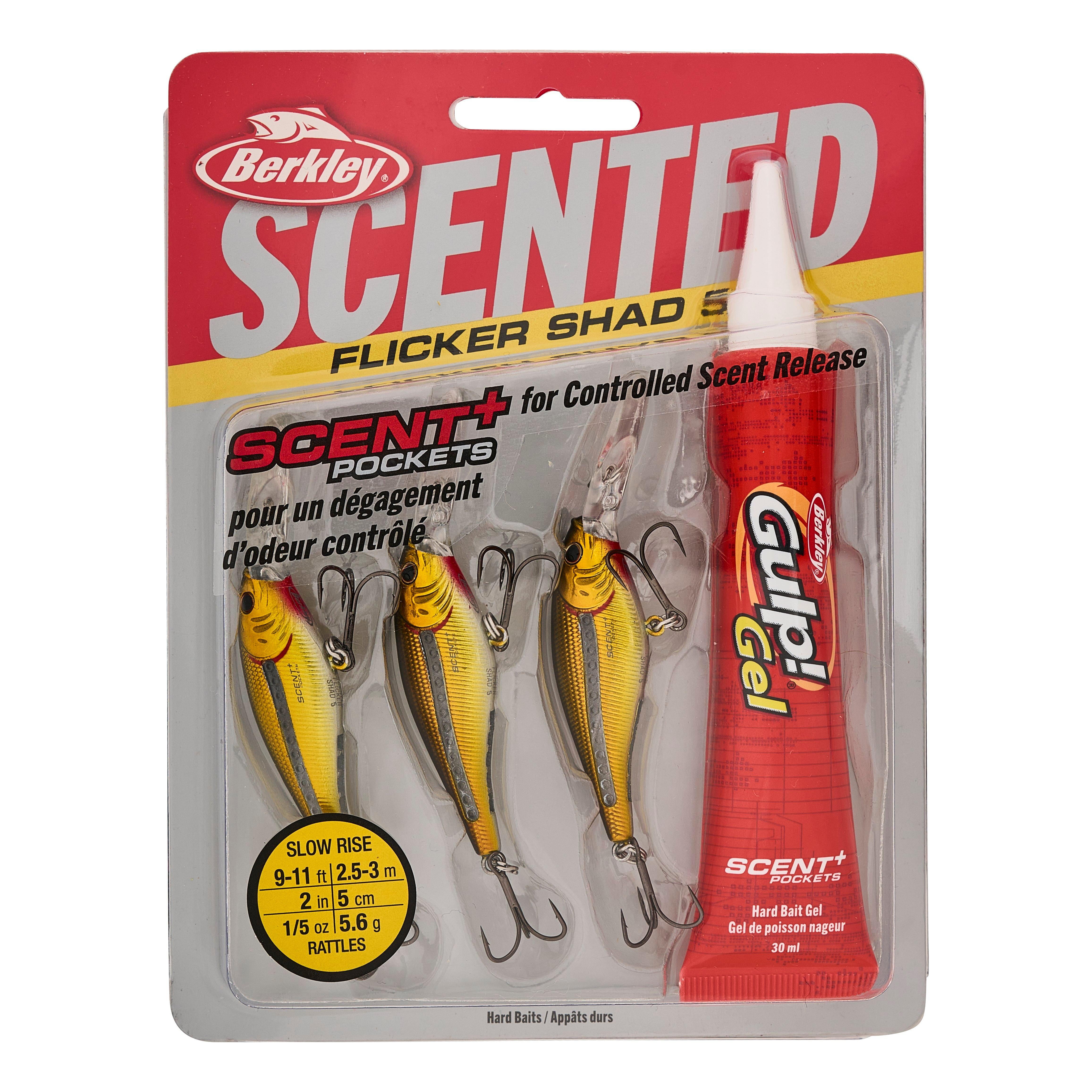 Berkley Scented Flicker Shad Pro 3 Pack Fishing Lure, 3/16 oz
