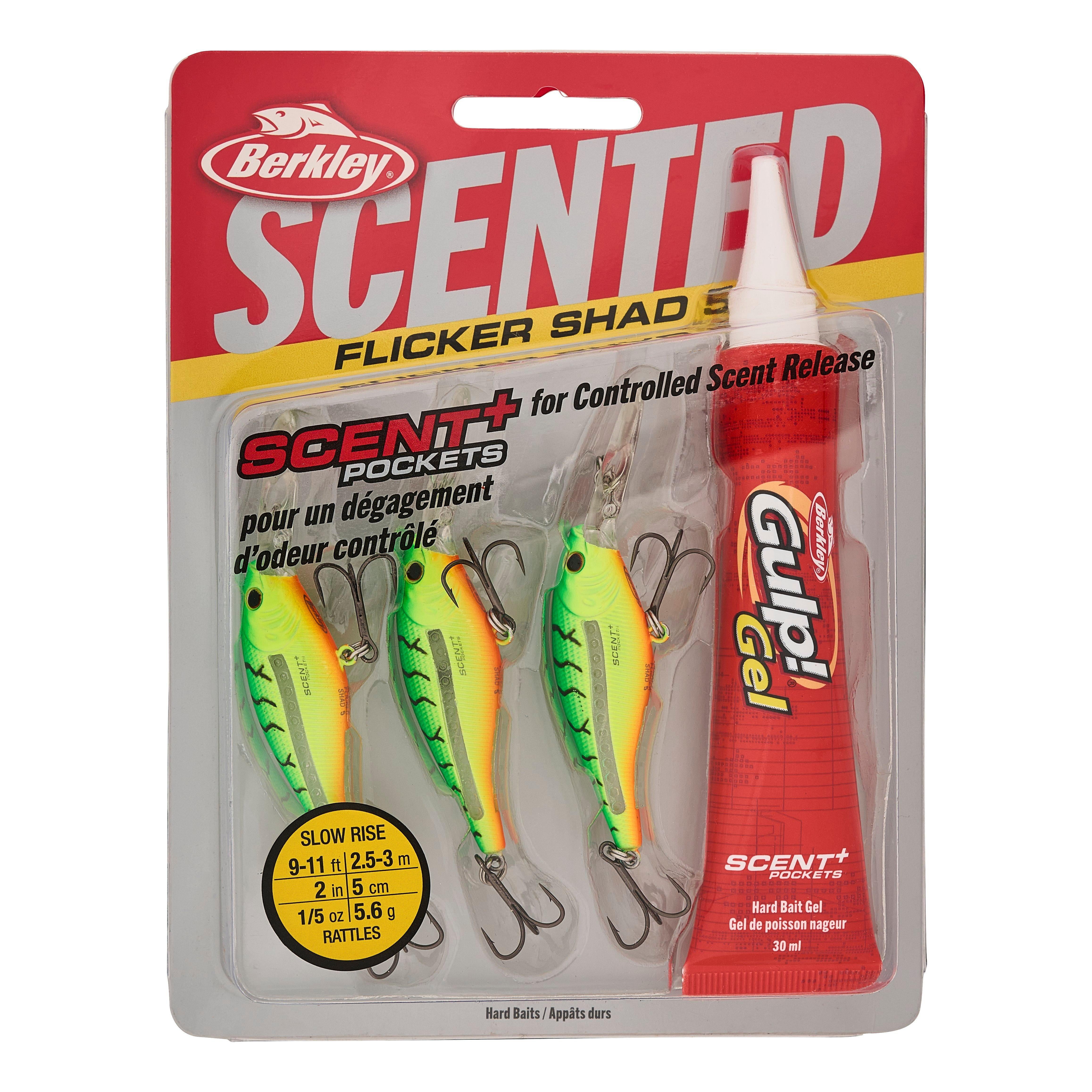 Berkley Scented Flicker Shad Pro 3 Pack Fishing Lure, 3/16 oz