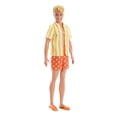 thumbnail image 1 of Barbie Fashionistas Style Ken Doll #252 in Orange and Yellow Polka-Dot Shorts, Yellow and White Striped Shirt, Blond Hair, 1 of 7