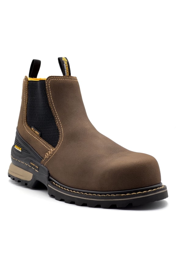 FSI FOOTWEAR SPECIALTIES INTERNATIONAL NAUTILUS Avenger Mens 8" A-Max Dozer Composite Toe EH Chelsea Work Boot Brown -