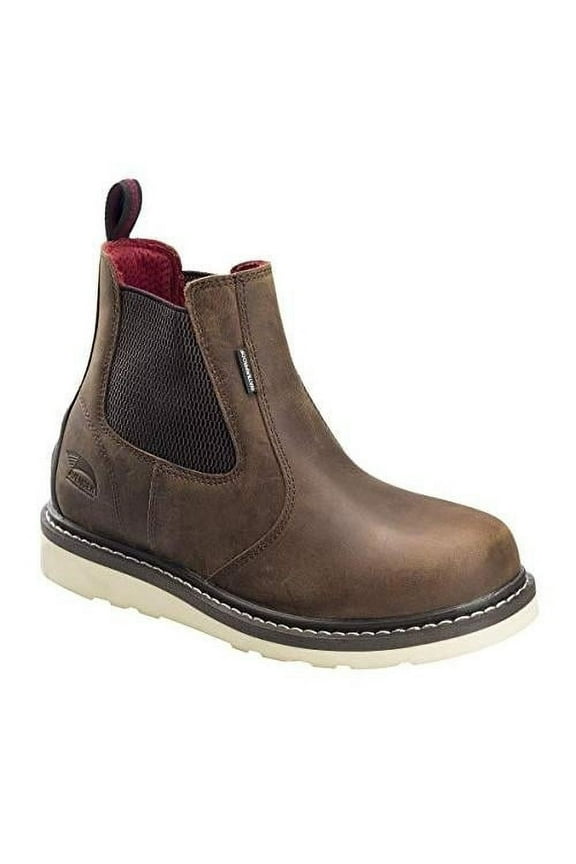 FSI Footwear Mens Brown Wedge Chelsea Waterproof Work Boots A7510 Soft Toe