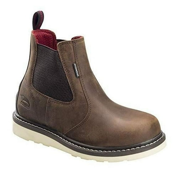 FSI Footwear Mens Brown Wedge Chelsea Waterproof Work Boots A7510 Soft Toe