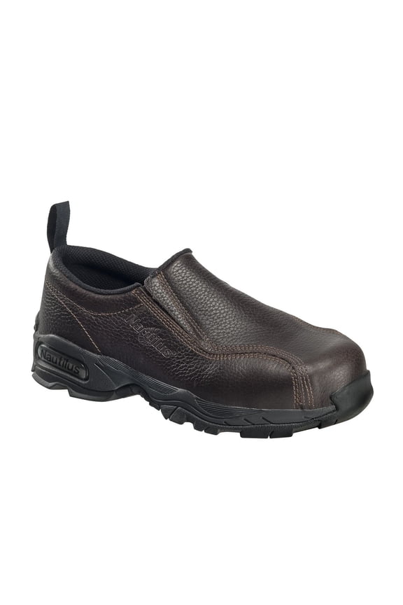 FSI Nautilus 1620 Brown Slip-On ESD Safety Toe Work Boots Men Full Grain Leather